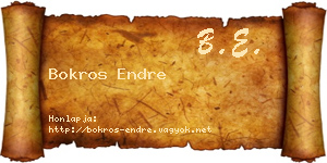 Bokros Endre névjegykártya