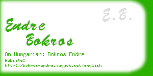 endre bokros business card